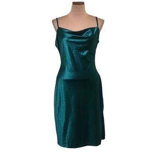Elegant Teal Satin Dress